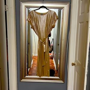 Gold dress with belt